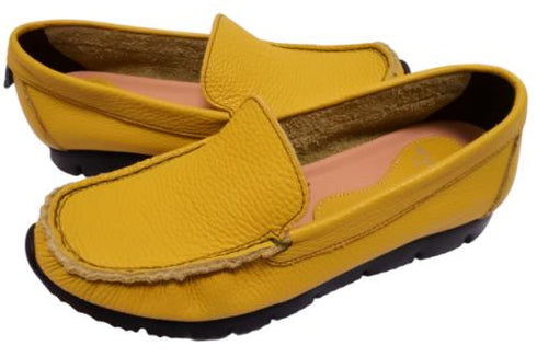 【arui_toe 3950BL イエロー】本革コンフォートスリッポン